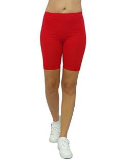 Damen Shorts Kurze Leggings Hotpants Sport Baumwolle rot M von SYS