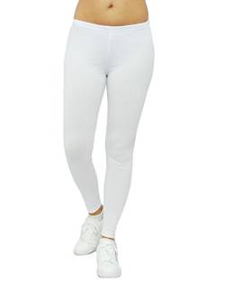 SYS Damen Thermo Leggings Hose lang Baumwolle Fleece Weiss S von SYS