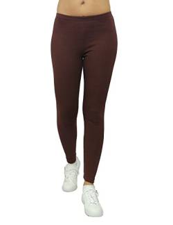 SYS Damen Thermo Leggings Hose lang Baumwolle Fleece braun S von SYS