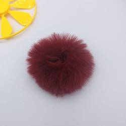 10 Stück Kunstpelz Haargummis,Plüsch Haargummis Flauschige Elastische Haargummis Pferdeschwanz Halter Zubehör Haarband Pom Pom Stirnbänder Baby Scrunchies für Frauen Mädchen -Weinrot von SYSUII