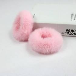 10 Stück Plüsch Haargummis aus Kunstfell Pelzig Elastische Baby Scrunchies Flauschig Haarband Pompon Stirnbänder Haargummis Pferdeschwanz Halter Zubehör Haarschmuck für Frauen Mädchen -Rosa #1 von SYSUII