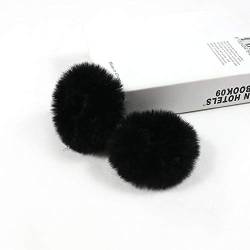 10 Stück Plüsch Haargummis aus Kunstfell Pelzig Elastische Baby Scrunchies Flauschig Haarband Pompon Stirnbänder Haargummis Pferdeschwanz Halter Zubehör Haarschmuck für Frauen Mädchen -Schwarz von SYSUII