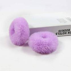 10 Stück Plüsch Haargummis aus Kunstfell Pelzig Elastische Baby Scrunchies Flauschig Haarband Pompon Stirnbänder Haargummis Pferdeschwanz Halter Zubehör Haarschmuck für Frauen Mädchen -lila von SYSUII