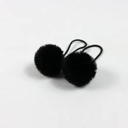 25 Stück Baby Mädchen Pom Pom Haargummis Elastisches Haarband Stirnband Weichgummi Haarband Flauschige Pferdeschwanzhalter Haargummiband Niedlicher Plüschball für Kleinkinder Kinder -Schwarz von SYSUII