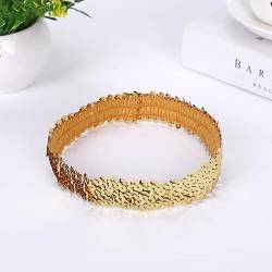 6 Stücke Pailletten Stirnband,Elastisch Glitzer Haarbänder für Damen Mädchen Modisch Kopfschmuck Haarreif Haar Kopfbedeckung Meerjungfrau Party Dekoration Dünnes Stretch Stirnband -Gold von SYSUII