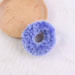 SYSUII 10 Stück Plüsch Kunstpelz-Haarbändern, Flauschige Elastische Haargummis Scrunchies Gummibänder Pelzhaar Pom Pom Stirnbänder Pferdeschwanz Halter Haarschmuck für Kinder Frauen Mädchen -Blau von SYSUII