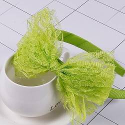 SYSUII 12 Stück Spitzen Schleife Stirnbänder,Schöne Haarreifen mit Große Schleife Stirnband Haarkranz Stirnband Kopfband Haarband für Frauen Mädchen Party Cosplay Tägliches Tragen -Grün von SYSUII