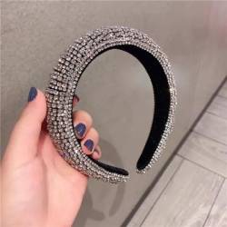 SYSUII Haarreif für Damen Glitzer Strass Haarreif Breit Haarband Kristall Diamant Stirnband Dickes Haarband für Frauen Mädchen Geburtstagsgeschenk Hochzeit Braut Haarschmuck Stirnbänder -Silber von SYSUII