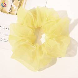 Übergroße Haargummis,5 Stück Organza Scrunchies Haargummis für Haare Haarbänder Haargummis Weiche elastische Haarbänder Haarschmuck Haar-Styling-Zubehör für Frauen und Mädchen -gelb von SYSUII