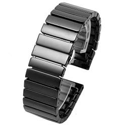 Generisches Uhrenarmband Quick Release Uhrenarmband Zubehör Uhr Smart Band Armband Edelstahlbänder Keramik Uhrenarmband Uhrenarmband (Color : B black, Size : 22mm) von SYT-MD