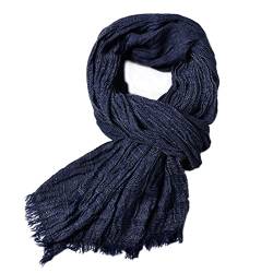 SYT-MD Schal, Winterschal Männer warme weiche Quaste casual baumwolle Leinen Crinkle Männer Schals Schal Gestrickte Schals (Color : 3, Size : 90 * 190cm) von SYT-MD