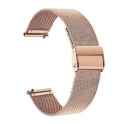 Uhrenarmband 20mm Metall Armband Armband Armband Uhrenarmband Edelstahl Armband Schnellverschluss Uhrenarmband Ersatz (Color : Rosegold, Size : 18mm) von SYT-MD