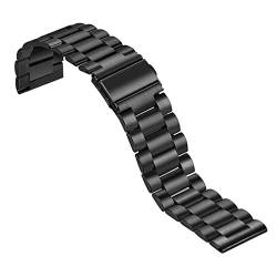 Uhrenarmband 24mm Edelstahl Armband Armband Smart Watch Telefon Männer Uhrenarmband Schnellverschluss Uhrenarmband (Color : Black, Size : 24mm) von SYT-MD
