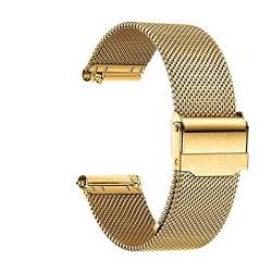 Uhrenarmband Quick Release Universal Band 16-24cm Edelstahl Uhrenarmband Metall Mesh Uhrenarmband Armband Armbanduhr Ersatzband (Color : Gold, Size : 16mm) von SYT-MD
