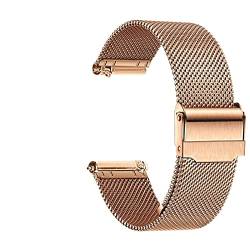 Uhrenarmband Quick Release Universal Band 16-24cm Edelstahl Uhrenarmband Metall Mesh Uhrenarmband Armband Armbanduhr Ersatzband (Color : Rose gold, Size : 17mm) von SYT-MD