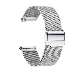 Uhrenarmband Quick Release Universal Band 16-24cm Edelstahl Uhrenarmband Metall Mesh Uhrenarmband Armband Armbanduhr Ersatzband (Color : Silver, Size : 21mm) von SYT-MD