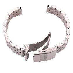 Uhrenarmband Schnellverschluss Edelstahl Armband Armband 18mm 20mm 22mm 24mm Damen Herren Metall gebürstet Armband Zubehör (Color : Silver, Size : 18mm) von SYT-MD