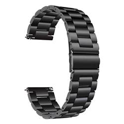 Uhrenarmband Uhrenarmband mit Schnellverschluss 16 mm 18 mm 20 mm 22 mm 24 mm Volle Größe 18-24 mm Breite Ersatzarmband aus Edelstahl (Color : Black, Size : 22mm) von SYT-MD