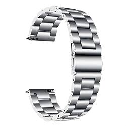 Uhrenarmband Uhrenarmband mit Schnellverschluss 16 mm 18 mm 20 mm 22 mm 24 mm Volle Größe 18-24 mm Breite Ersatzarmband aus Edelstahl (Color : Silver, Size : 24mm) von SYT-MD