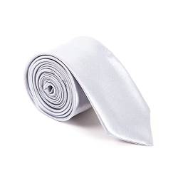 SZ-DESIGN Klassische Seiden Krawatte Uni Farbe Business Satin Schlips Binder Fliege 10cm (Silber) von SZ-DESIGN