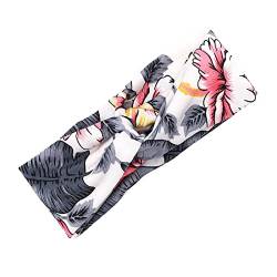 Haarband Damen Breite,Stirnbänder Blumen Haarbänder geknotet Turban Kopftücher Stilvoll Elastisch Dicke Wraps für Frauen und Mädchen,für Yoga Wandern Tägliche Übung (Grau, One Size) von SZFRYEU