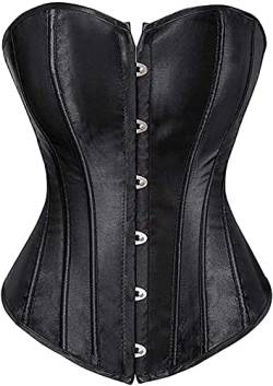 SZIVYSHI Damen Vollbrust Corsage Korsett Top Gothic Vintage Corsagen Bustier Corsette - Schwarz Top - XXL von SZIVYSHI