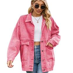 SZJIAHTM Damen Denim Vintage Denim Jacken Mantel Oversize Herbst Frühling Casual Lange Weste Streetwear Jeansjacke XL von SZJIAHTM