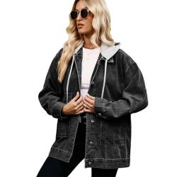 SZJIAHTM Damen Denim Vintage Denim Jacken Mantel Oversize Herbst Frühling Casual Lange Weste Streetwear Jeansjacke XL von SZJIAHTM