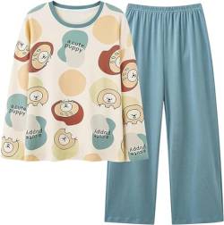 SZJIAHTM Zweiteiliger Pyjamas Loungewear Set Baumwolle Langarm Nachtwäsche Kinder Nachtwäsche Outfits Pyjama für Teenager Mädchen von SZJIAHTM