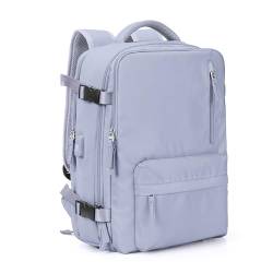 SZLX Easyjet Handgepäck 45x36x20 rucksack Ryanair 40x20x25 Untersessen Carry-Ons Frauen flugzeug Männer Reisen Rucksack Kabinengröße Laptop Rucksack mit USB Ladungshafen Schuhfach Grau lila S von SZLX