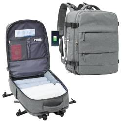 SZLX Großer Reiserucksack Damen,Ryanair Handgepäck 40x20x25 Rucksack 45x36x20 Easyjet Rucksack Wasserdicht Laptop Business Herren Reiserucksack Handgepäck Flugzeug mit Schuhfach von SZLX