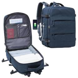 SZLX Großer Reiserucksack Damen,Ryanair Handgepäck 40x20x25 Rucksack 45x36x20 Easyjet Rucksack Wasserdicht Laptop Business Herren Reiserucksack Handgepäck Flugzeug mit Schuhfach von SZLX