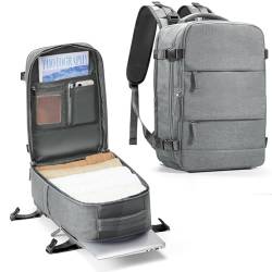 SZLX Großer Reiserucksack Damen,Ryanair Handgepäck 40x20x25 Rucksack 45x36x20 Easyjet Rucksack Wasserdicht Laptop Business Herren Reiserucksack Handgepäck Flugzeug mit Schuhfach von SZLX