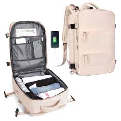 SZLX Großer Reiserucksack Damen,Ryanair Handgepäck 40x20x25 Rucksack 45x36x20 Easyjet mit USB anschluss Rucksack Wasserdicht Laptop Business Herren Reiserucksack Handgepäck Flugzeug mit Schuhfach von SZLX