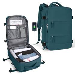 SZLX Großer Reiserucksack Damen,Ryanair Handgepäck 40x20x25 Rucksack 45x36x20 Easyjet mit USB anschluss Rucksack Wasserdicht Laptop Business Herren Reiserucksack Handgepäck Flugzeug mit Schuhfach von SZLX