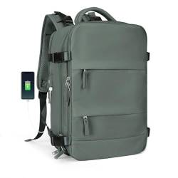 SZLX Großer Reiserucksack Damen,Ryanair Handgepäck 40x20x25 Rucksack 45x36x20 Easyjet mit USB anschluss Rucksack Wasserdicht Laptop Business Herren Reiserucksack Handgepäck Flugzeug mit Schuhfach von SZLX