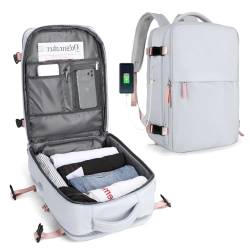 SZLX Kabinenbeutel für EasyJet 45x36x20 Travel Rucksack Frau Ryanair mit USB Port Flugzeug Rucksack Handgepäck Rucksack für Laptop Man Daypack Casual Ordner. von SZLX