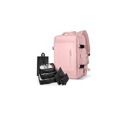 SZLX Reise -Rucksack -Männer Flug Genehmigte Rucksack -Rucksack wasserfest haltbar 15,6'' Laptop Rucksack Daypack Business Weekender Gepäck Gepäck -Rucksack Frauen., R4-rosa (mit Organizer Taschen) von SZLX