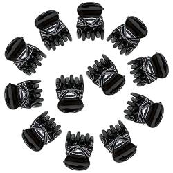 12 Stück Mini Haarspangen Kunststoff Haar Claw Pins Klemmen für Mädchen und Frauen, rutschfestem Griff klein schwarz Jaw Clips von SZXMDKH