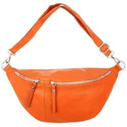 Sa-Lucca Damen Bauchtasche Umhängetasche Bodybag Crossbag echt Leder viele Farben 38 x 20 x 10 cm (orange) von Sa-Lucca