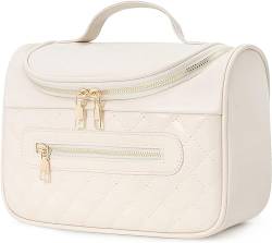 SaYoc Große tragbare Reise-Make-up-Tasche – Kosmetiktasche, Make-up-Koffer, Organizer für Frauen, Kosmetik-Organizer-Tasche, Large-Weiß von SaYoc