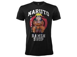 Sabor SRL Naruto Ramen Shop Offizielles Naruto T-Shirt mit kurzen Ärmeln mit Authentizitätshologramm, 100% Baumwolle, Schwarz, Schwarz , S von Sabor SRL