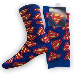 Socken Superman, Socken für Erwachsene, Offizielles Produkt, Blau (41-43) von Sabor Srl