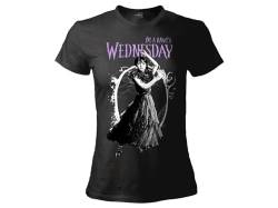 Sabor srl T-Shirt Mittwoch Be a Raven. T-Shirt Wednesday Familie Addams. Damen-T-Shirt aus Baumwolle., Schwarz , Small von Sabor srl