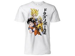 Sabor srl T-Shirt Modell Goku Super Saiyan, weiß, kurze Ärmel, 100 % Baumwolle, Unisex, offizielles Produkt, Kindergrößen für Erwachsene und Jungen, Weiß, 12-13 Jahre von Sabor srl