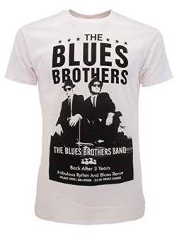 Sabor srl T-Shirt The Blues Brothers Original Weiß Offizielles Produkt Blues Brothers Band Film Cult T-Shirt Unisex, Weiß Medium von Sabor srl