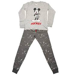 Sabor Langer Schlafanzug aus warmer Baumwolle Mickey Mouse, Grau S von Sabor