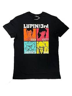 T Shirt Lupin III Gruppe Jigen Fujiko Goemon T-Shirt Lupin 3rd Baumwolle Unisex schwarz, Schwarz , Medium von Sabor