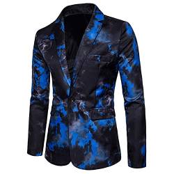 Saclerpnt Herren Sakko Sportlich Slim Fit Smoking Anzugjacke Casual Bunte Blazer Party Freizeit Jacket(Blau，3XL) von Saclerpnt