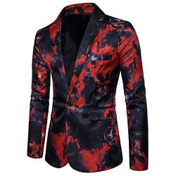 Saclerpnt Herren Sakko Sportlich Slim Fit Smoking Anzugjacke Casual Bunte Blazer Party Freizeit Jacket(Rot，XL) von Saclerpnt